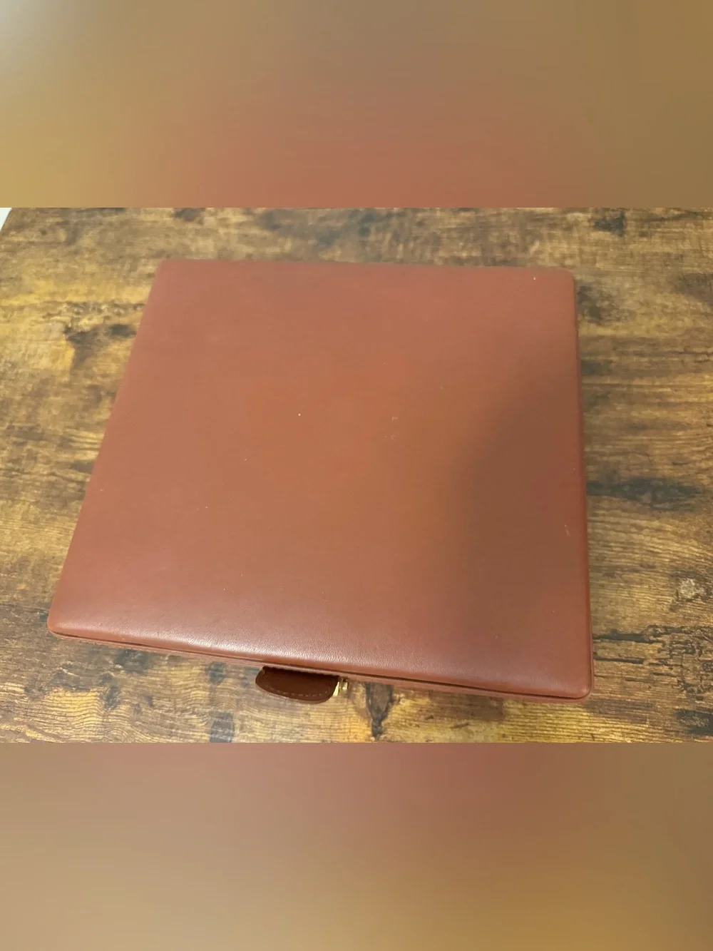 Vintage Savoy Cigarette Men's Brown Leather Jewelry Box